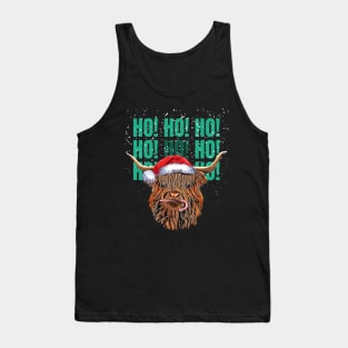 Highland cow and HO HO HO! , Christmas with cute Highland Cow, for nativity Tank Top